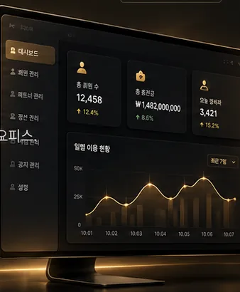 관리자 대시보드 화면 예시