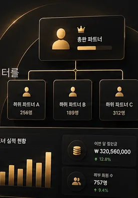 파트너 계층 및 정산 화면 예시